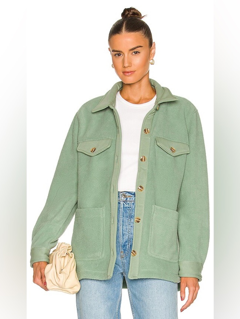 Shacket in Diamond Hands
BLANKNYC ~  Sage Green Teddy Shacket Jacket - Women